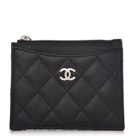 chanel card holder black and white|Chanel card holder zipped.